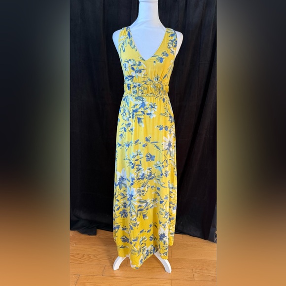 Dresses & Skirts - Japna yellow blue floral dress. Size XS
